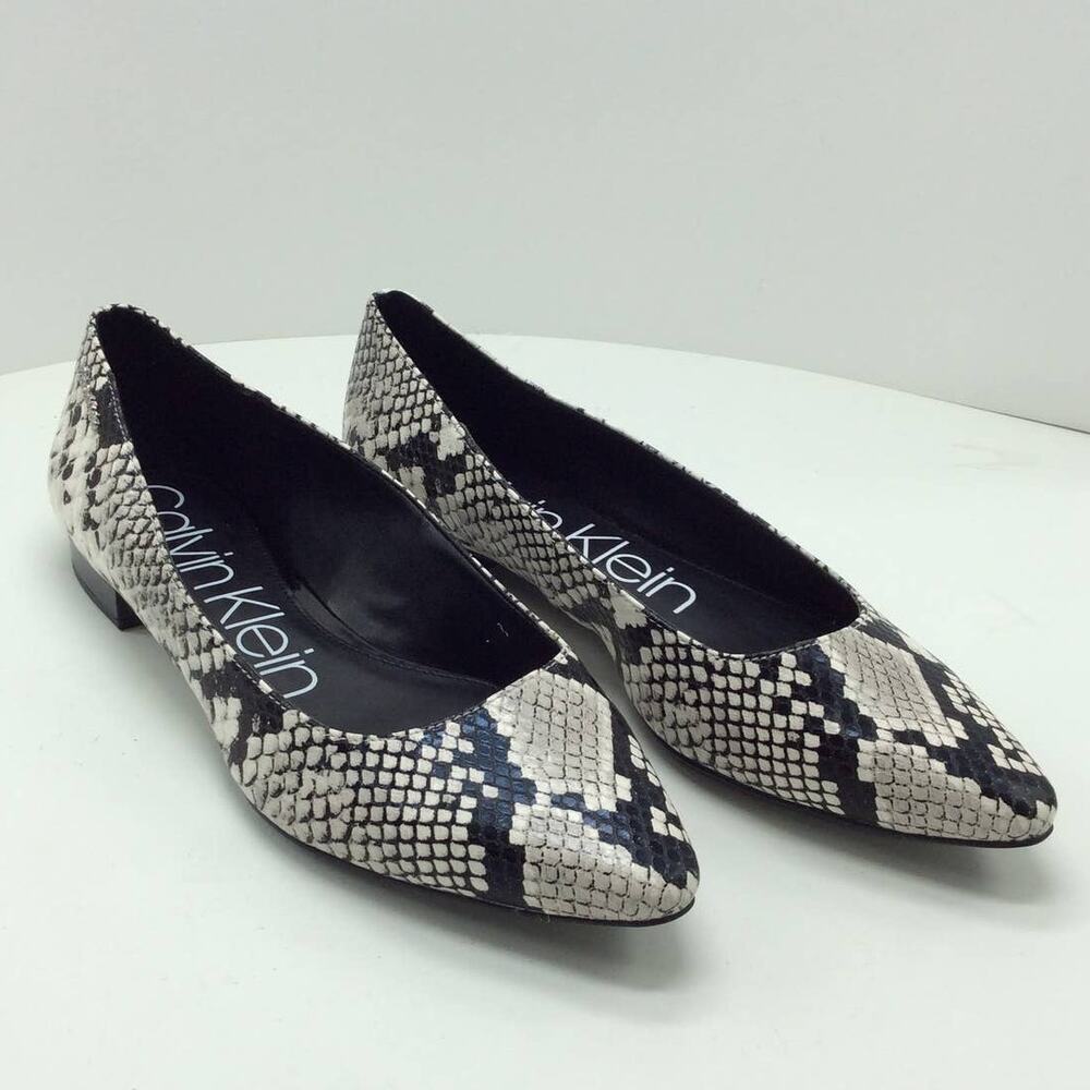 Calvin Klein Snakeskin Leather Flats 8.5